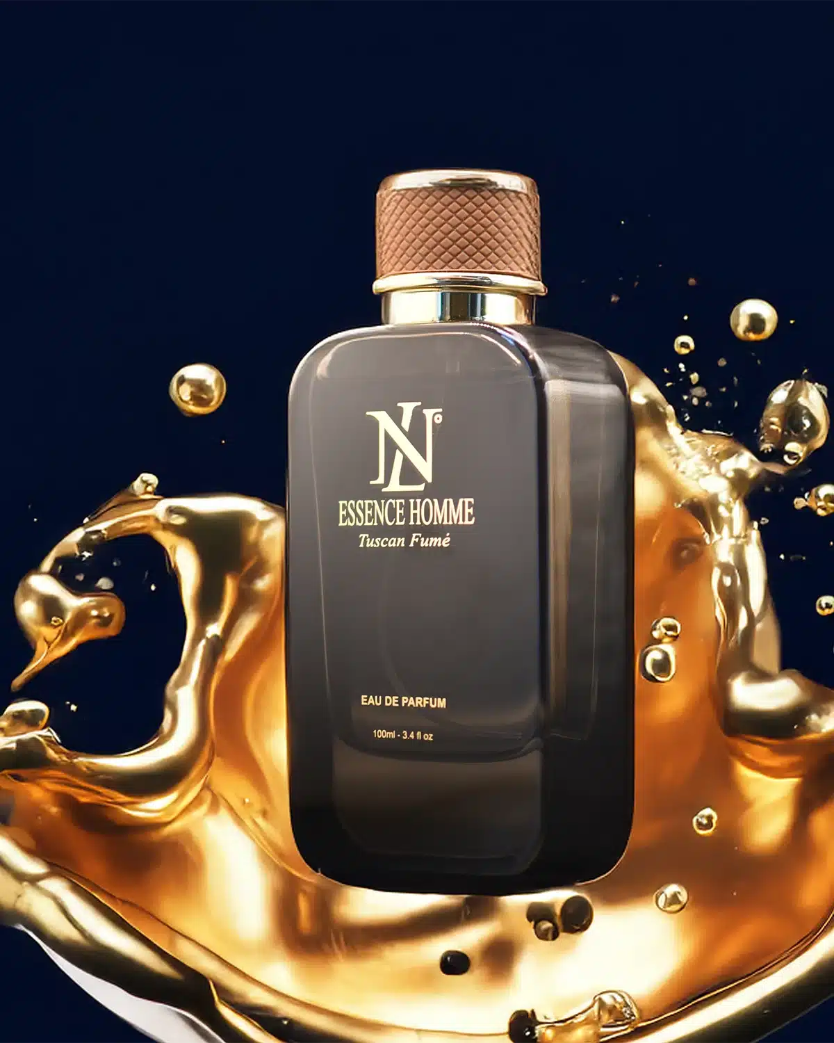 LN Essence 100ml bottle gold splash blue